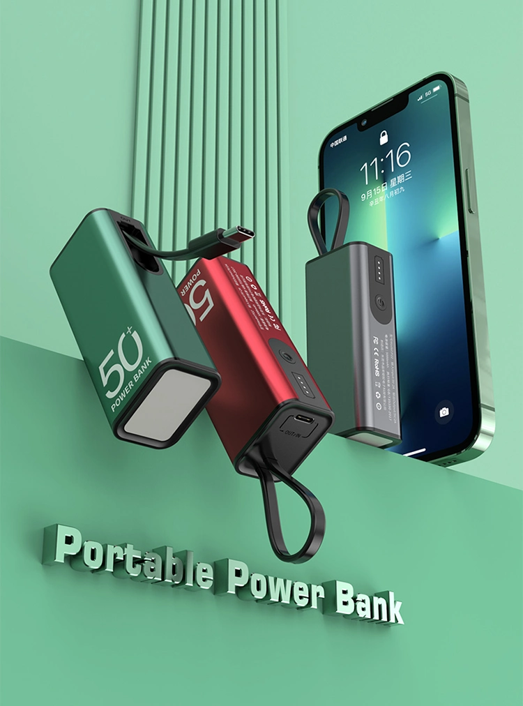 Power Bank 5000mAh Fast Charging Portable Mobile Power Bank with LED Light