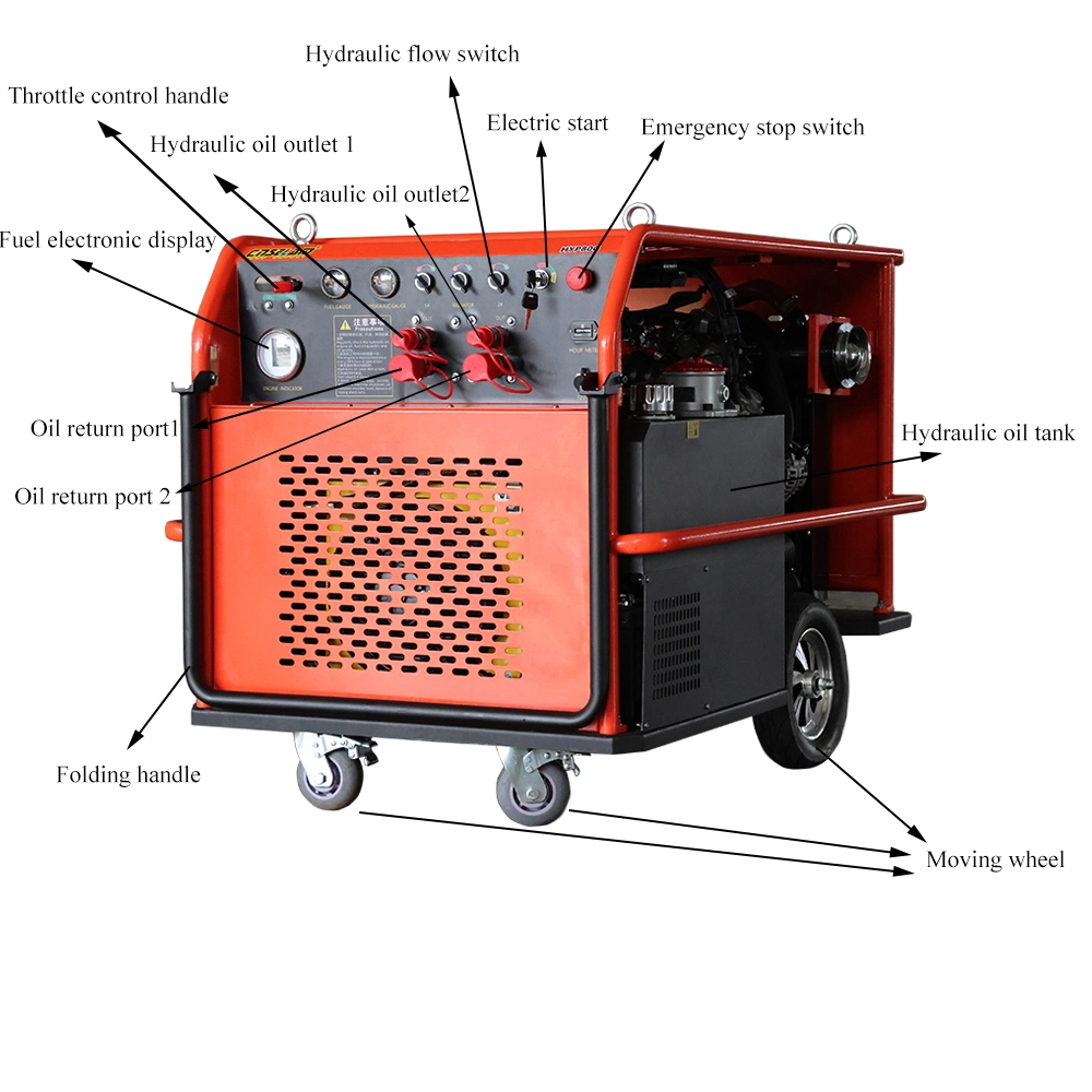 Selam 80HP Aeroengine Diesel Engine Hydraulic Power Station for Emergency Rescue