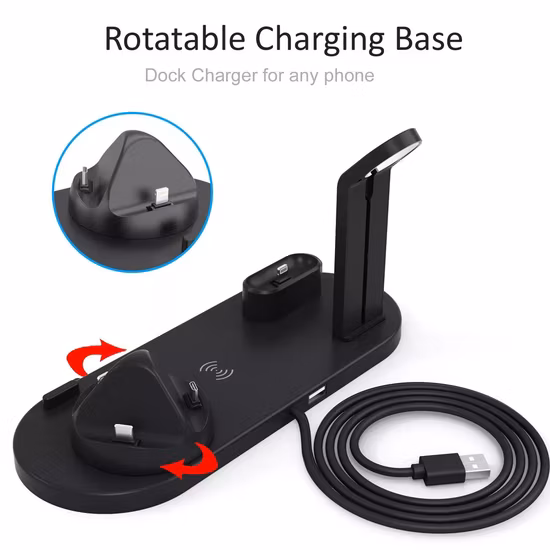 Custom 5W 15W Qi Fast Wireless Dock Cargador de teléfono inalámbrico Cargador inalámbrico