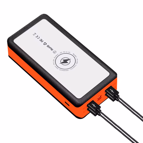 2022 Power Bank Cargador incorporado de 4 cables con lechón de silicona 10000mAh para teléfono inteligente Powerbank portátil