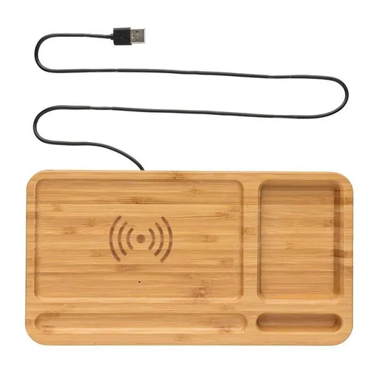 Cargador inalámbrico sostenible ecológico reciclado para mascotas y bambú 5W 10W 15W