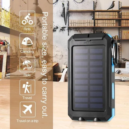 Cree el banco de la energía solar de la prenda impermeable 8000mAh para requisitos particulares con el banco móvil ligero dual del poder del cargador de la emergencia del USB